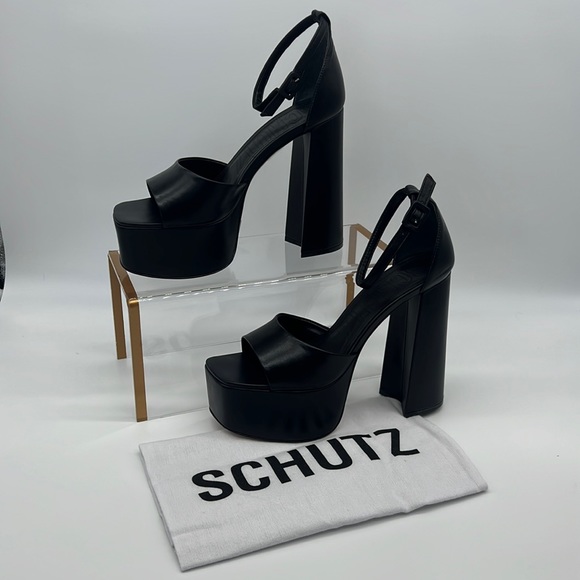 SCHUTZ Shoes - Schutz NWB Lenne Nappa Leather Platform Sandals Black